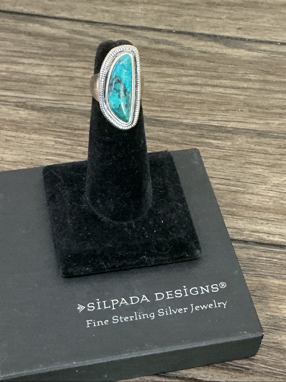 Silpada Teardrop Turquoise Sterling Silver Ring size 6